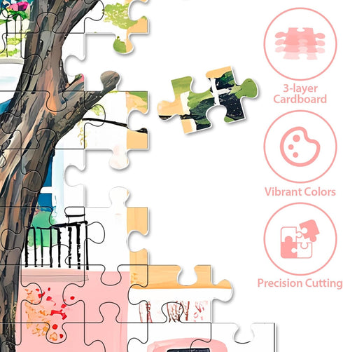 BraniacBits 500 500 20.5 15 inch Piece Puzzles for Adults,Pink Garden Jigsaw Puzzle for Adults Seniors, Recycled