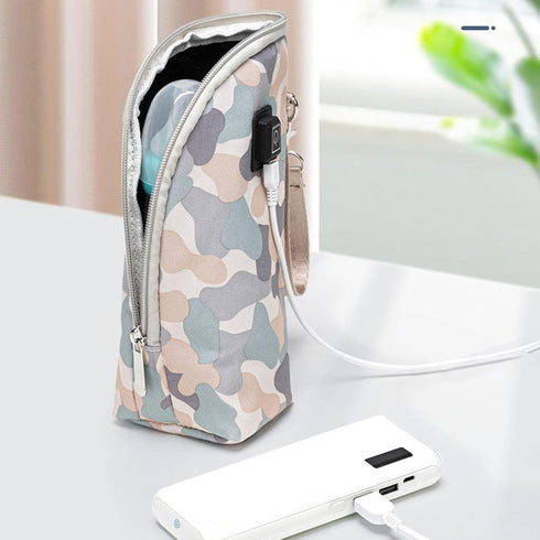 SIXRUN Constant Temperature, USB Baby Bottle Warmer, Portable Travel Milk Heat Keeper Warming Bag for Baby Bottles