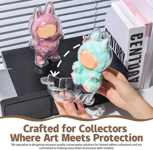 LDNMILES Clear Figure Display Case Compatible with LABUBU Have a Seat Plush Toy, Protective Cover