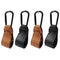 4 Pcs Durable Leather Stroller Hooks, Diaper Bag Clips for Stroller, Wheelchair, Shopping Carts - Black & Brown