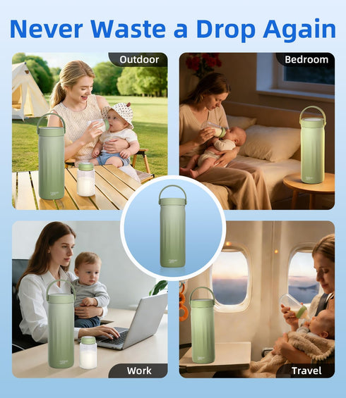 NISSYO.AM 22oz 24Hrs 2 &10 Stainless Steel Breastmilk Cooler - Portable Breast Milk Chiller for Travel, Includes