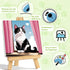 ajepon 6-8 8X8inch Cat Paint by Numbers Kit for Kids with Frame - Cute Cat Paint by Number for Kids, Cats Kid Painting