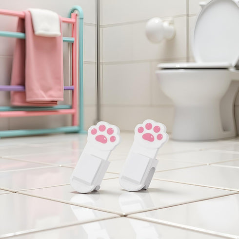 Juroicessry 2Pcs White Cute Toilet Seat Lifter Cartoon Lovely Cat Paw Toilet Lid Lifter Toilet Seat Handle Seat Cover