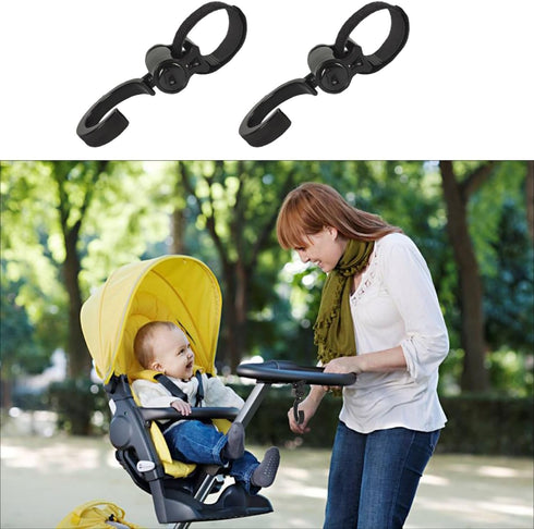 iLulala 4pcs 360 Stroller Hooks, Walker Hooks Wheelchair Hanging Hooks, Rotation Baby Stroller Hooks Stroller Hanger