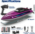 25+ WF17 2 30-40 WeFone Remote Control Boat for Adults, KMH Fast RC Speed Boat with LED Light for Kids, Self-righting
