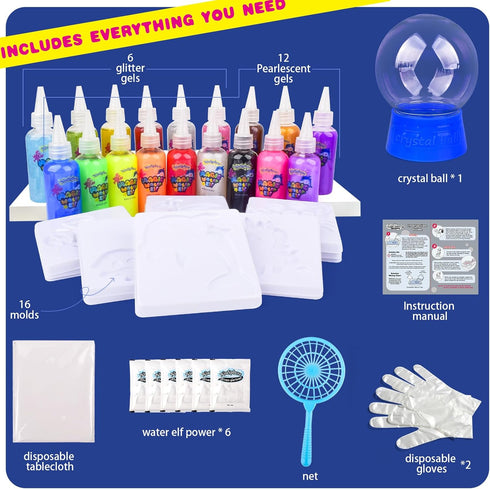 18 16 4 5 6 7 8 9 10 NiuSphere Magic Water Elf Toy Kit - Aqua Gel Water Pets, Gels & Molds, DIY Squishy Maker Kit