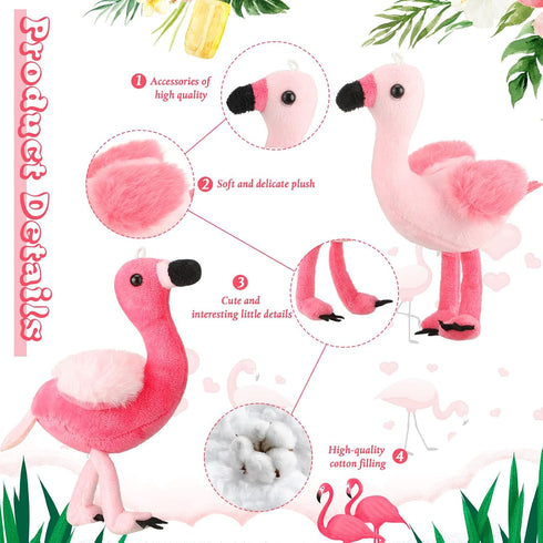 Skylety 8 Pcs 6 Inch Plush Flamingo Party Favors - Small Stuffed Animal Toy for Birthday Supplies