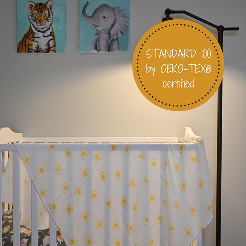 100% 47 47 Inches LollyBanks Baby Blanket for Boys and Girls, Cotton Muslin Swaddle Blankets for Newborns, x Soft