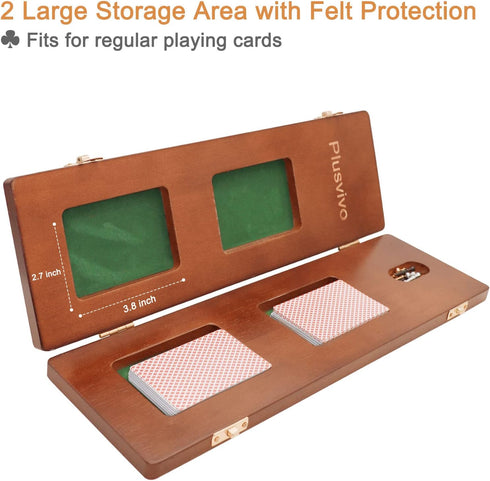 Set 3 9 2 15.5 4.9 1.2 Sets Cribbage Board Game Tracks, Plusvivo Solid Oak Wood Cribbage Boards Unique with Metal Pegs