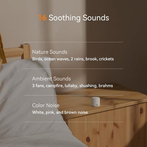 16 Dreamegg Portable Travel White Noise Machine for Sleep, Features Powerful Battery, Egg-Sized, Nature Sounds, Timer