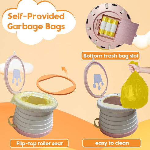 Portable, Foldable Potty seat for Toddler, Training Toilet Seat Emergency Toilet The Bottom Has the Function of Storing