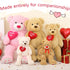 MaoGoLan Giant Teddy Bear 35" - Big Plush with Red Heart Footprints for Valentines Day Gift, Anniversary, Long Distance