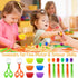 74 Pieces Counting Sorting Bears Set, Sensory Bin Tools with 60 Rainbow Sorting Bears, Tweezers, Scissors Clips,