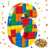 Number 6 Building Blocks Piñata, 16.5 Inch Party Supplies for 6th Birthday Decorations, Confetti Blocks Theme