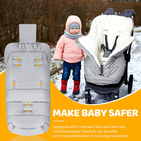 Orzbow Universal Footmuff for Stroller, Winter Warm Waterproof Bunting Bag for Toddler Sleeping