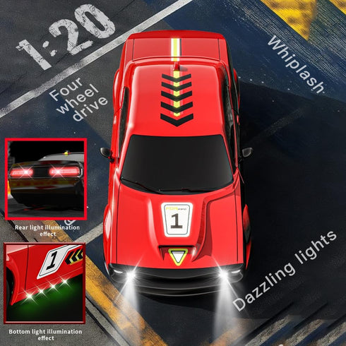 1:20 4WD 20KPH Remote Control Car for Boys Girls Kids, RC Drift Car with LED Lights, Hight Speed Proportional Throttle