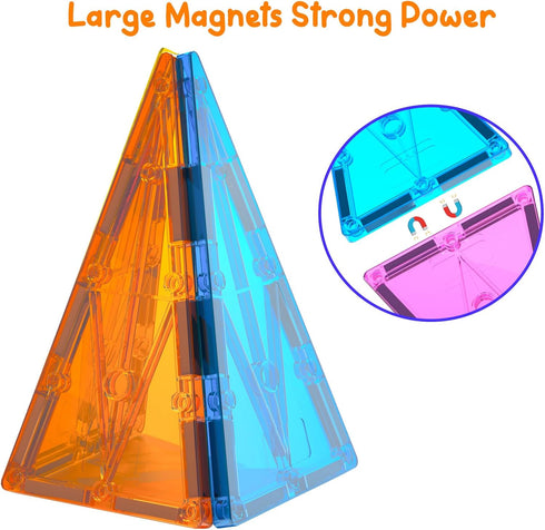 Set: 16PCS Pack Set 3+ Magnetic Tiles Building Block Isosceles Triangle Expansion Construction Building Blocks, Starter