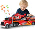 3 4 5 6 7, SpringFlower Extra Large Fire Truck Toys for Boys Girls with Racing Car and Helicopter, Lights, Sounds, Semi