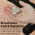 FREELOVE Metal Fidget Spinner for Adults, Stainless Steel Heavy Spinning Toys, Small Mini Fox Hand Gyro, Silver