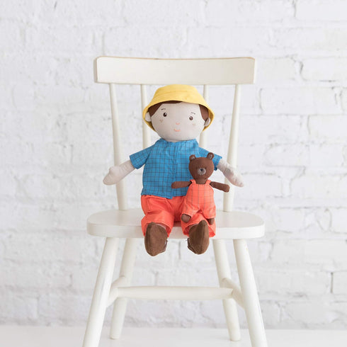 14 Inch Manhattan Toy Playdate Friends Alex Machine Washable and Dryer Safe Doll with Mini Bear Stuffed Animal