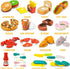 JASNKKONT 42 87 Set Items Pcs Cutting Play Kitchen for Kids, Pretend Cooking Fruit &Vegetables&Fast Food with Storage
