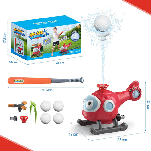Outdoor Water Sprinklers Set with 4 T Ball for Kids Ages 4-8, Summer Lawn Game Equipment for Boys and Girls