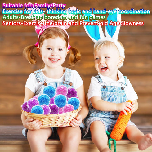 Yomwet 24 Pack 3D 6-10 Puzzle Maze Ball Toys, Mini Puzzle Party Favors for Girls, Fidget Game Toys School Rewards