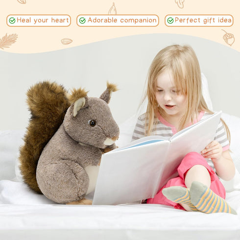 Animal,17.7" MaoGoLan Giant Squirrel Stuffed Realistic Squirrel Plush Toys with Cute and Fluffy Tails,Big Stuffed