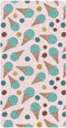 Jynexis Ice Cream Pink Teal Pattern Baby Crib Sheets, Cotton Fitted Crib Sheet,