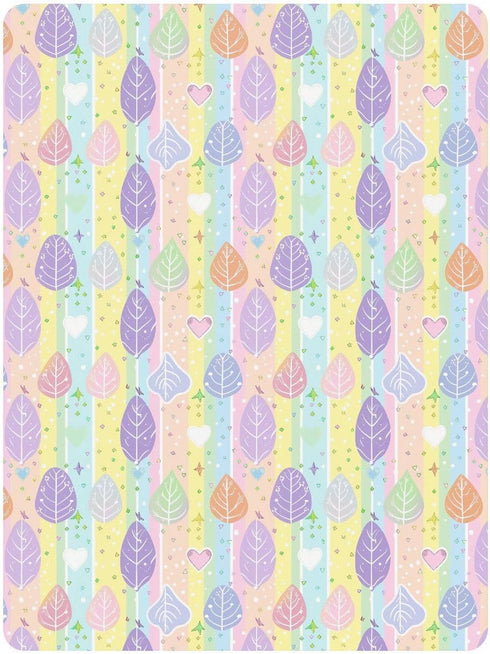 miaozhen 1 Pack 52x28 Cotton Crib Sheets for Baby Boys Girls Ultra Soft Leaves Cartoon Unisex Child Crib Sheets