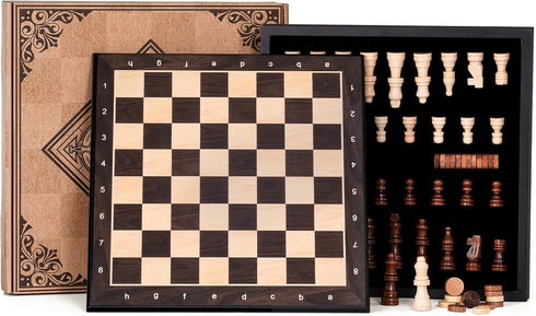 Peradix Magnetic Chess Set 12 Inch Classic 2 in 1 with Chess