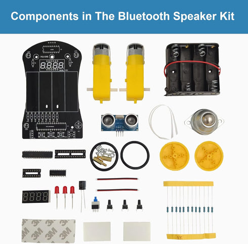 DIY Smart Car Soldering Practice Kit, Small Car Robot DIY Soldering Kits, Ultrasonic Distance Measuring Smart Cart