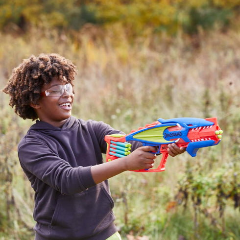 NERF DinoSquad Terrodak, 4 Blasting Foam Blasters, 12 Elite Dart Dinosaur Toys for Kids Outdoor Games