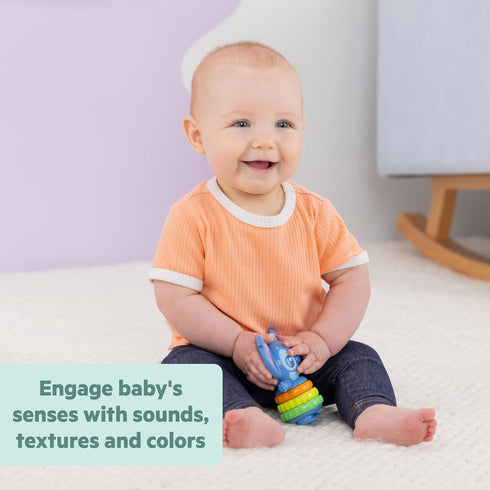 Set 4 Bright Starts Disney Baby Stitch Tropical Treasures Gift with Stitch Inspired Toys Including Baby-Safe Mirror