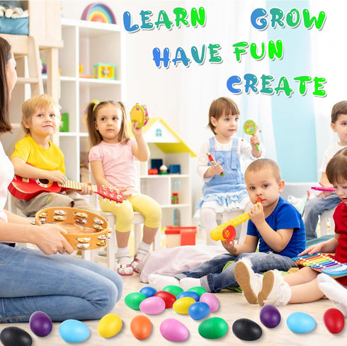 100 Rhythm(10 Yeshone Pieces Egg Shakers Bulk Musical Instruments Percussion Maracas Egg for Kids Toys Plastic Shaker