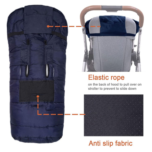 Stroller Footmuff, Winter Waterproof Bunting Bag with Adjustable Fixing Cords for All Strollers
