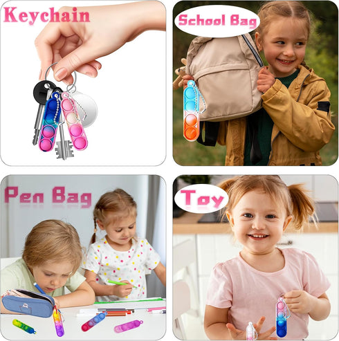 Tiusue 36 Pcs Pop Its Keychain Kids Valentines Party Favors Pop Its Fidget Keychain Birthday Valentines Party Favors