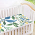 SyXIOP 28" 52" Vintage Floral Motifs Green Leaves Cooling Baby Waterproof Crib Mattress Protector x Reusable Bed Pads