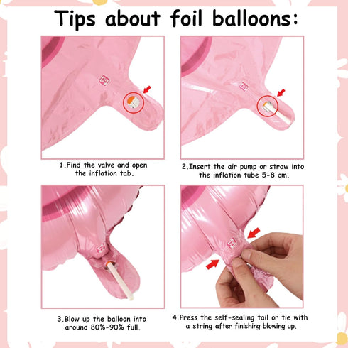 1st 1 Daisy Birthday Decorations for Girl, Pink and White Balloons Number Foil Balloon, Isn't She Lovely Isn't She