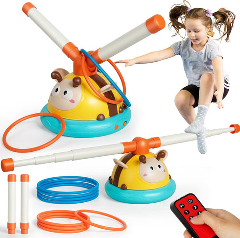 Billeeit 2-in-1 Musical Jump and Toss Ring Game Toy, Indoor and Outside