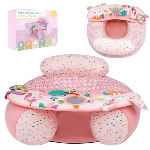 Baby Donut Sit Me Up Floor Seat for 3-36 Months, Inflatable Baby