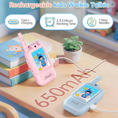 Brisum 6 1000ft 6-8, HD Video Walkie Talkies for Kids, Gift for Year Old Girl, Camera & Clear Fun Voice Effects