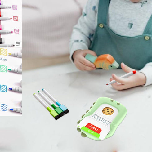 Talking Flash Cards, Reusable Writing Drawing Montessori Toys for Toddlers, Learning Toys for Ages 1-6