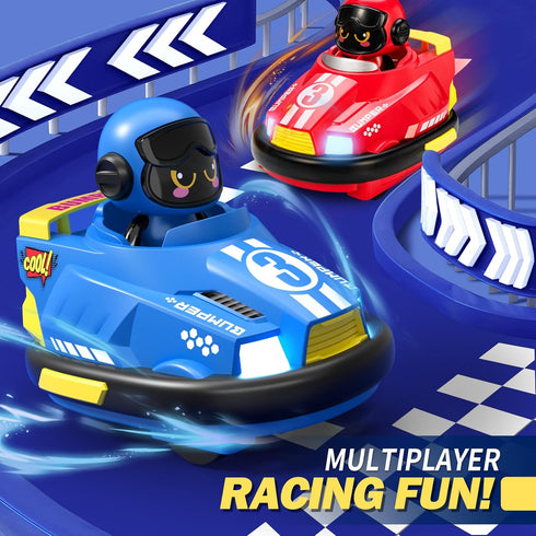 2 Pack Remote Control Bumper Cars Toys for Ages 5-7, RC Cars for Ages 2-4 Toddlers, Birthday Gift for Boys