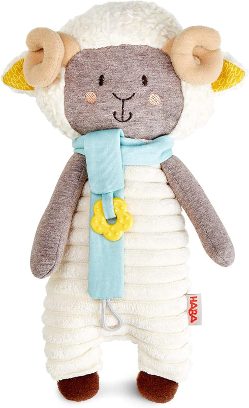 HABA Woolbert The Ram Lovey Set - Stuffed Animals for Babies, Pacifier