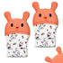 HOTUT 2Pack Silicone Teething Mitt, Rabbit Baby Teething Toy for 0-6 6-12 Months,