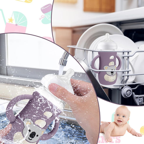 3 Pack Bottles,8 BUSOHA Koala Silicone Sleeves for Avent Baby Bottles - Drop Protection Baby Bottle Sleeves with Handle
