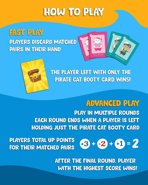 Pirate Cat Booty! Fun Family Card Game for Kids and Adults Ages 4 and Up, 2-8 Players