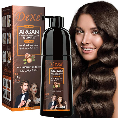 Instant Black Hair Dye Shampoo for Gray Hair Coverage | Hair Color Shampoo for Men/Women | 3 in 1-100% Grey Cover,