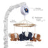 Blue & White Musical Elephant Crib Mobile Soother for Babies